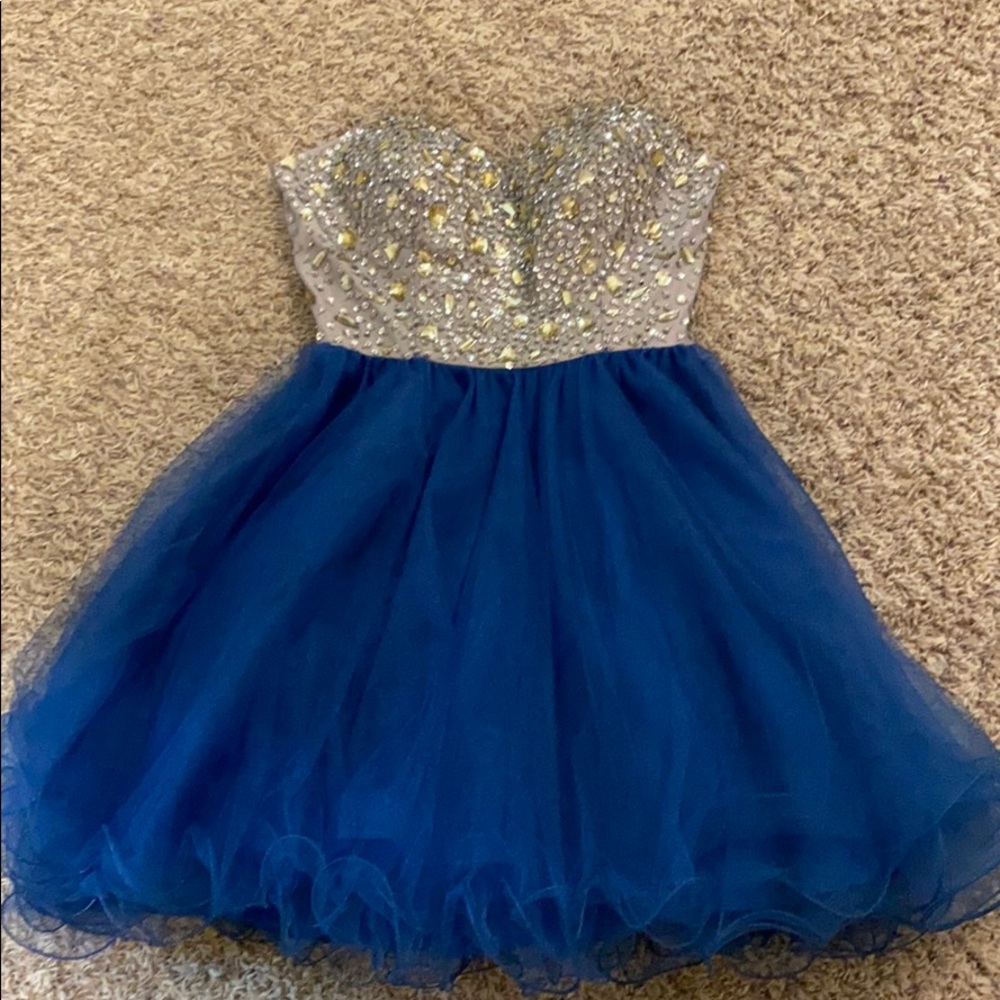 Short blue prom dress